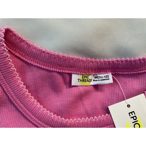New Epic Threads Pink Tank Top Sleeveles  Girls Size M 10-12 - Picture 3 of 4